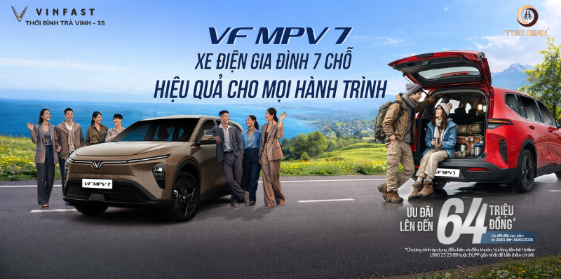Bí Quyết Sở Hữu MPV 7 Chỉ Từ 780 Triệu Lăn Bánh Tại VinFast Trà Vinh: Kết Hợp Ưu Đãi Tháng 3 + Miễn Phí Sạc 3 Năm Và Bảo Hành Pin 8 Năm