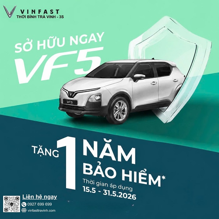 Khởi Đầu Thông Minh Với Giá Lăn Bánh VF5 Tặng 1 Năm Bảo Hiểm Hấp Dẫn