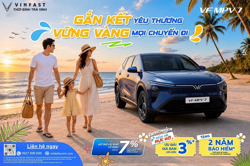 Giá Lăn Bánh MPV7 Tại Trà Vinh 2026: Lựa Chọn Xe Điện 7 Chỗ Lý Tưởng Cho Gia Đình Giá Lăn Bánh MPV7 Tại Trà Vinh 2026: Lựa Chọn Xe Điện 7 Chỗ Lý Tưởng Cho Gia Đình